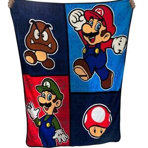 Nintendo Super Mario Fleece Throw Blanket 45x60